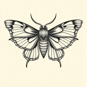 Geometric Mothman Tattoo