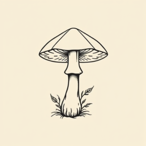 Geometric Mushroom Tattoo