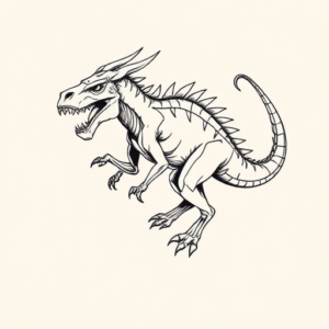 Geometric Mythosaur Tattoo