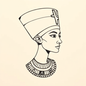 Geometric Nefertiti Tattoo