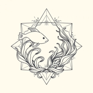 Geometric Ocean Tattoo