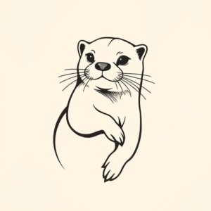Geometric Otter Tattoo