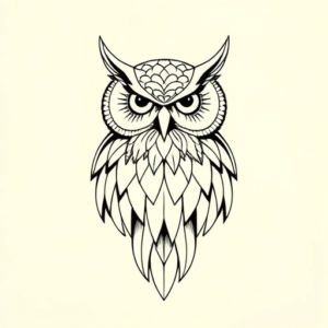 Geometric Owl Tattoo