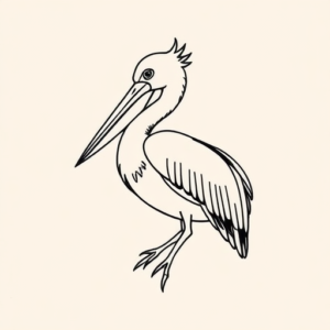 Geometric Pelican Tattoo