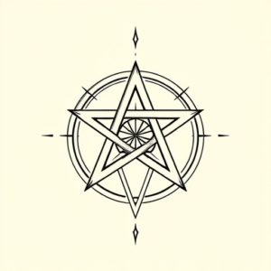Geometric Pentagram Tattoo