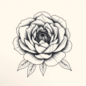 Geometric Peony Tattoo
