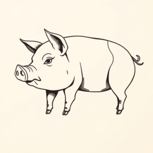 Geometric Pig Tattoo