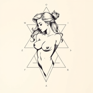 Geometric Pinup Tattoo