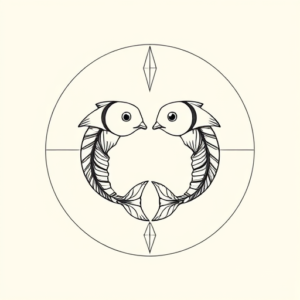 Geometric Pisces Tattoo