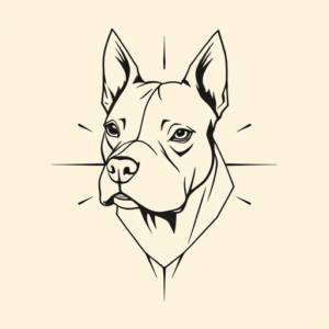 Geometric Pitbull Tattoo