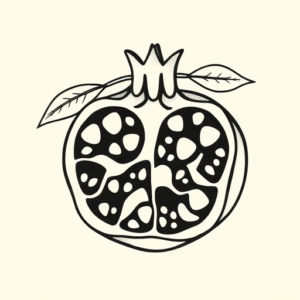 Geometric Pomegranate Tattoo