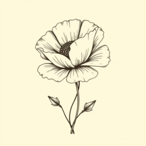 Geometric Poppy Tattoo