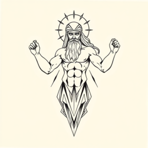 Geometric Poseidon Tattoo