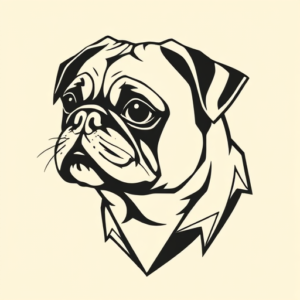 Geometric Pug Tattoo