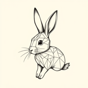 Geometric Rabbit Tattoo