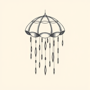 Geometric Rain Tattoo