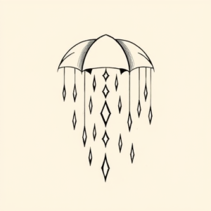 Geometric Rain Tattoo