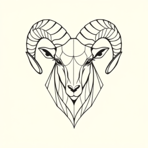 Geometric Ram Tattoo