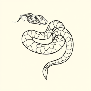 Geometric Rattlesnake Tattoo