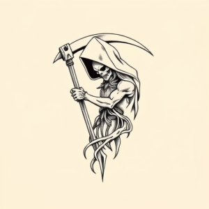 Geometric Reaper Tattoo