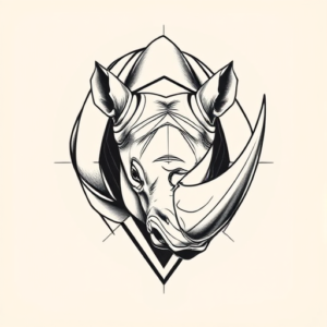 Geometric Rhino Tattoo