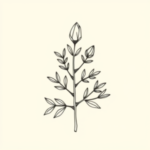 Geometric Rosemary Tattoo