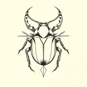 Geometric Scarab Tattoo