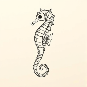Geometric Seahorse Tattoo