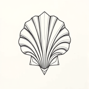 Geometric Seashell Tattoo