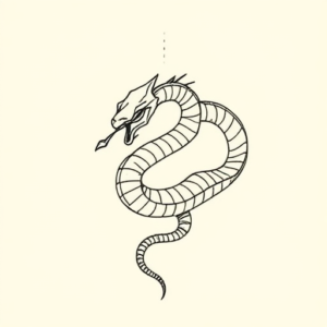 Geometric Serpent Tattoo