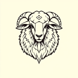 Geometric Sheep Tattoo