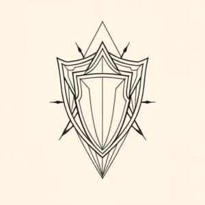 Geometric Shield Tattoo