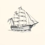 Geometric Ship Tattoo