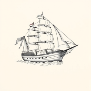 Geometric Ship Tattoo