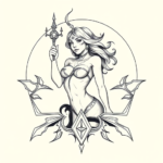 Geometric Siren Tattoo