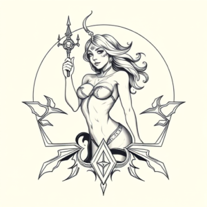 Geometric Siren Tattoo