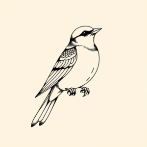 Geometric Sparrow Tattoo