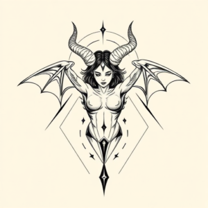 Geometric Succubus Tattoo