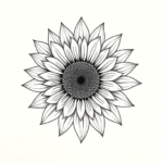 Geometric Sunflower Tattoo