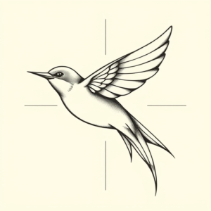 Geometric Swallow Tattoo