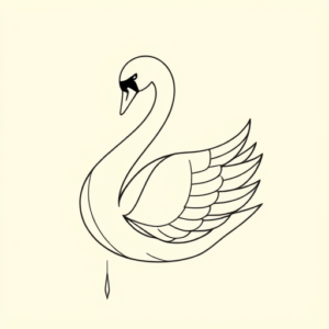 Geometric Swan Tattoo