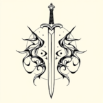 Geometric Sword Tattoo