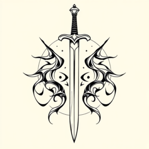 Geometric Sword Tattoo