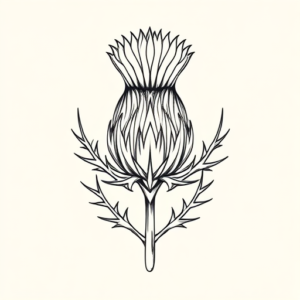Geometric Thistle Tattoo
