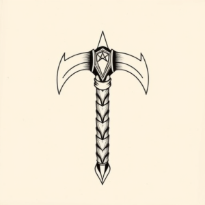 Geometric Tomahawk Tattoo