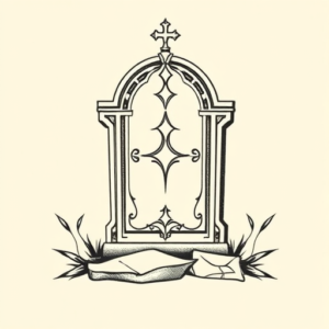 Geometric Tombstone Tattoo