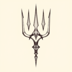Geometric Trident Tattoo