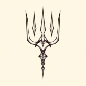Geometric Trident Tattoo