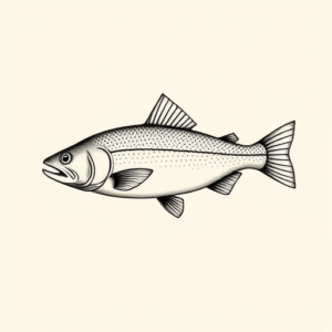 Geometric Trout Tattoo