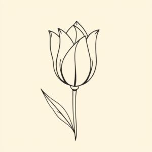 Geometric Tulip Tattoo